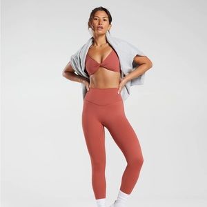 Gymshark Elevate Leggings Small Rose Brown Willow Green